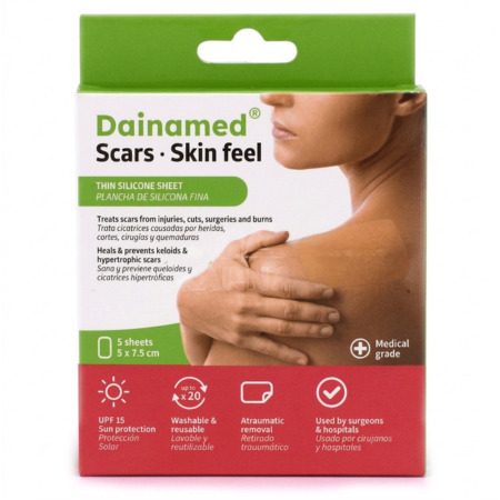 DAINAMED SCARS DAINAMED SCARS Skin feel tenká silikónová náplasť na jazvy 5x7,5 cm 1 x 5 ks