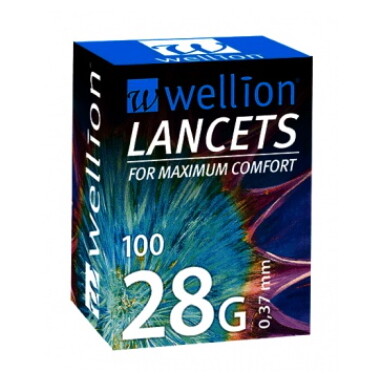 E-shop WELLION Lancets 28G - Lanceta sterilná 0,37 mm 100 kusov
