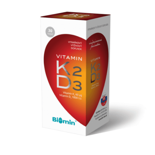 E-shop BIOMIN Vitamín K2 + D3 1000 I.U. 30 kapsúl