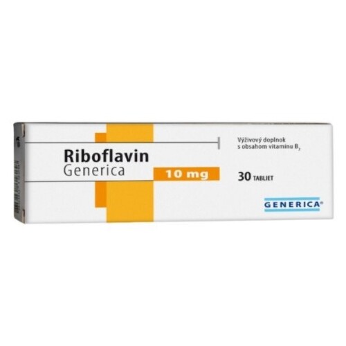 E-shop GENERICA Riboflavin 10 mg 30 tabliet