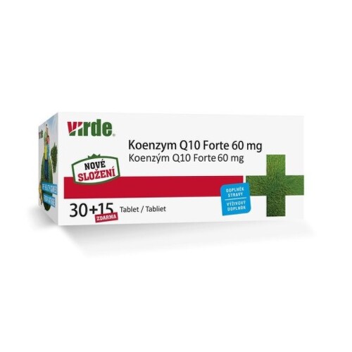 E-shop VIRDE Koenzým Q10 forte 60 mg 30 + 15 tabliet ZADARMO
