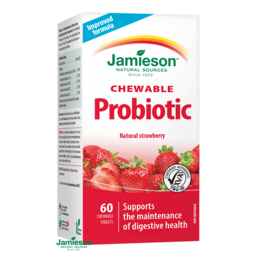 JAMIESON Probiotic s jahodovou príchuťou 60 cmúľacích tabliet
