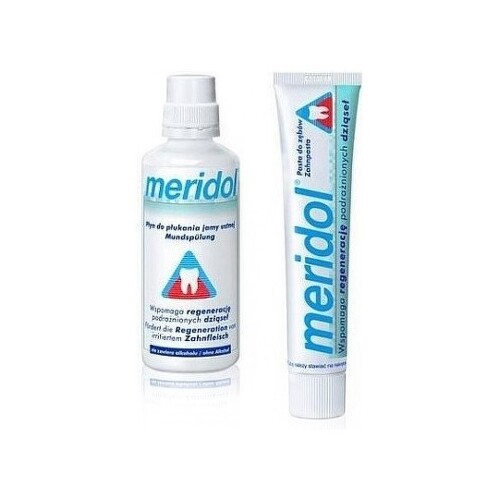 E-shop MERIDOL Sada ústnej hygiény ústna voda 400 ml + pasta 75 ml