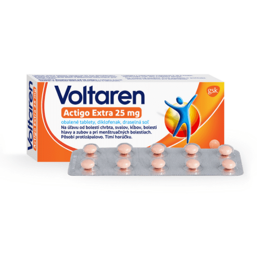E-shop VOLTAREN Actigo extra 25 mg pre rýchlu úľavu od bolesti 20 tabliet