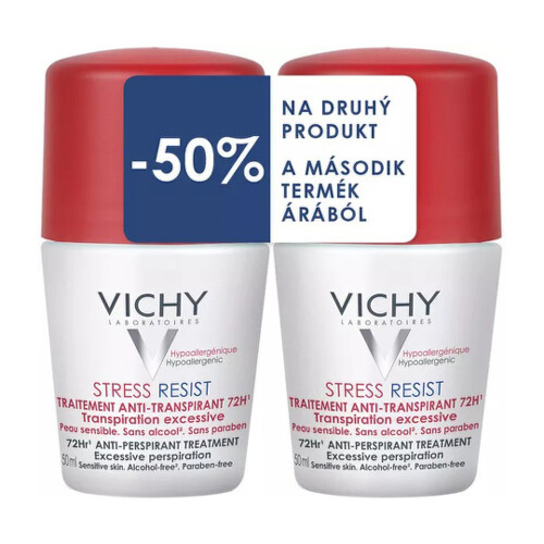 E-shop VICHY Deo stress resist 72h duo antiperspirat 50% zľava na druhý produk 2 x 50 ml