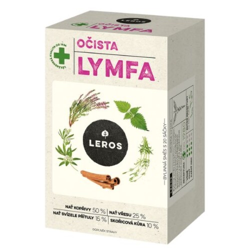 E-shop LEROS Očista lymfa bylinná čajová zmes nálevové vrecká 20 x1,5 g