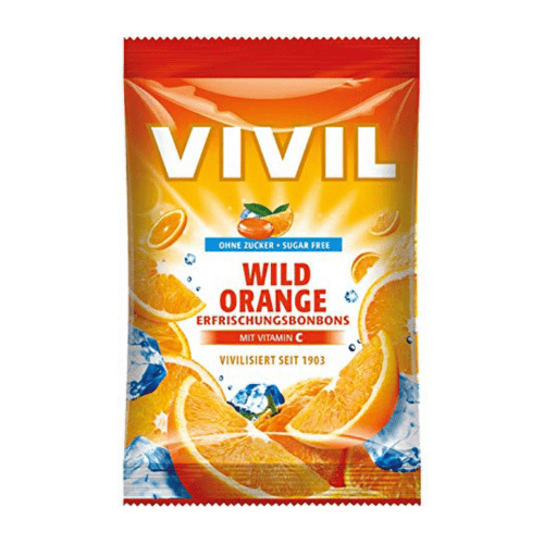 E-shop VIVIL Bonbons wild orange drops s príchuťou pomaranča s vitamínom C bez cukru 60 g