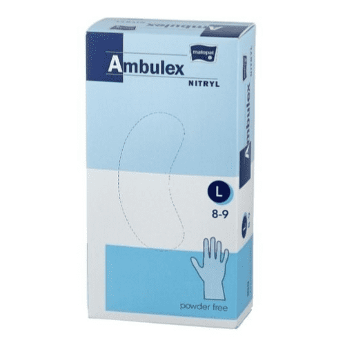E-shop AMBULEX Rukavice nitryl veľkosť L biele krátke nesterilné nepudrované 100 ks