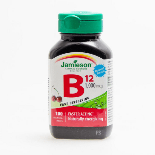 E-shop JAMIESON Vitamín B12 metylkobalamín 1000 µg rýchlorozpustné tablety s príchuťou čerešne 100 ks