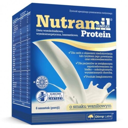 E-shop NUTRAMIL Complex protein vanilka bielkovinová výživa vrecúška 6 x 72 g