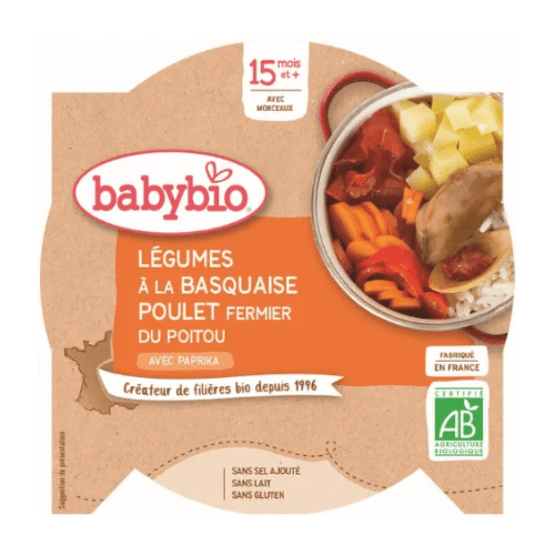 E-shop BABYBIO Zelenina s baskickým kuraťom a ryžou príkrm menu od ukonč. 15. mesiaca 260 g