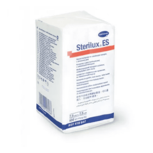 Sterilux ES kompres nesterilný 17 vlákien 8 vrstiev 7,5 cm x 7,5 cm 100 ks kúpite na Benulekaren.sk