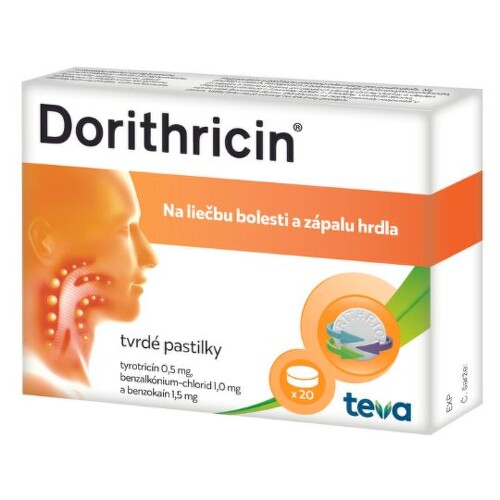 Dorithricin Dorithricin 0,5 mg/1 mg/1,5 mg tvrdé pastilky 20 ks kúpite na Benulekaren.sk
