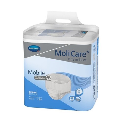 MoliCare Premium Mobile 6 kvapiek XL modré, plienkové nohavičky naťahovacie, 14ks