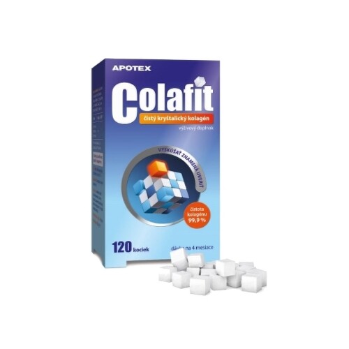 COLAFIT Čistý kryštalický kolagén žuvacie kocky na výživu kĺbov a chrupaviek 120 cps
