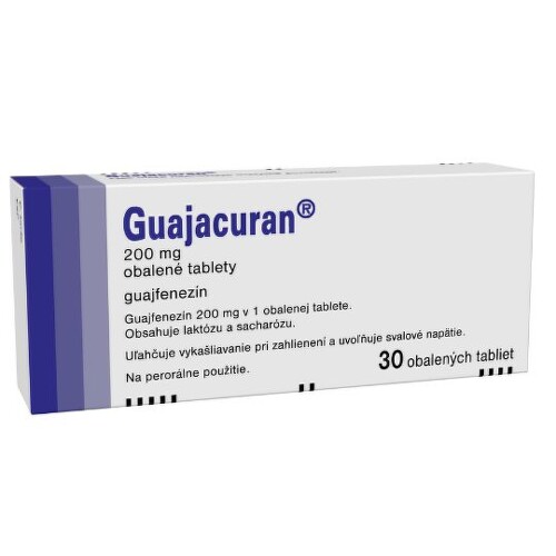 Guajacuran Guajacuran 200mg filmom obalené tablety na uľahčenie vykašliavania pri zahlienení a na úľavu napätia kostrového svalstva 30 ks kúpite na Benulekaren.sk