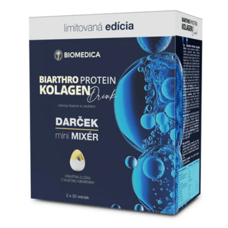 Biomedica Biarthro Protein Kolagen drink 2 x 30 vrecúšek + darček mini mixér