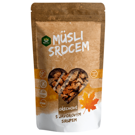 TOPNATUR Müsli srdcom orechové s javorovým sirupom spekané 350 g kúpite na Benulekaren.sk