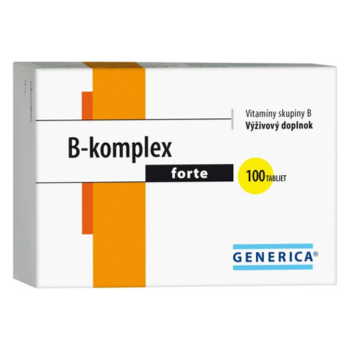 Generica B-komplex Forte tablety na normálnu činnosť nervovej sústavy a pre krásnu pleť 100 tbl kúpite na Benulekaren.sk