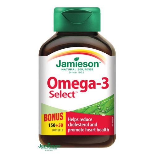 Jamieson Omega-3 Select tobolky pre normálnu činnosť srdca a mozgu 200 ks