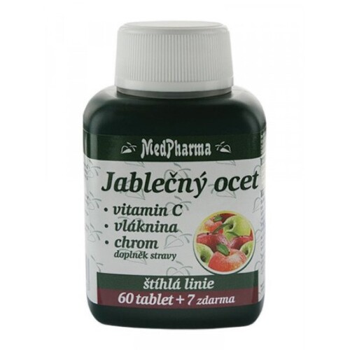 MEDPHARMA Jablčný ocot, vitamín C, vláknina, chróm 60 + 7 tabliet ZADARMO