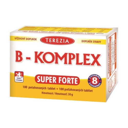 Terezia B-Komplex Super Forte filmom obalené tablety na podporu energetického metabolizmu 100 tbl kúpite na Benulekaren.sk