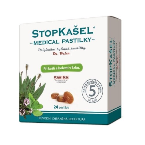 Dr.Weiss STOPKAŠEL Medical pastilky pastilky pri bolestiach v krku 24 ks kúpite na Benulekaren.sk