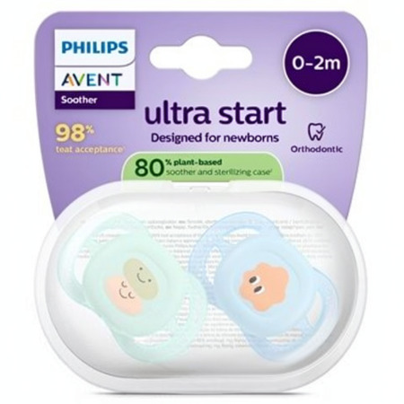 PHILIPS AVENT Cumlík ultra start 0-2m pre chlapca na utišovanie SCF075/14 1 x 2 ks