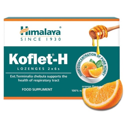 E-shop HIMALAYA Koflet-H orange 12 pastiliek na cmúľanie