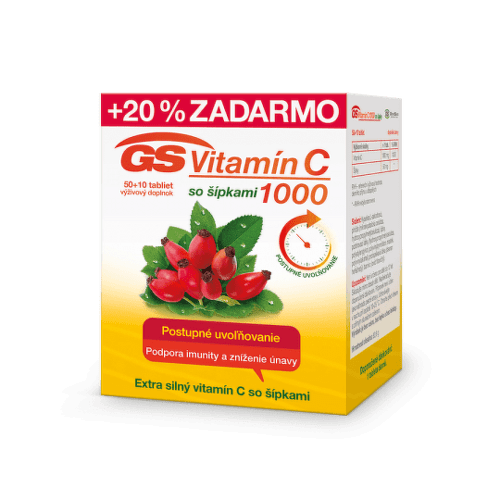 E-shop GS Vitamín C 1000 so šípkami 50 + 10 tabliet ZADARMO
