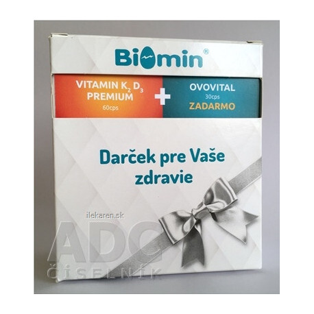 E-shop BIOMIN Vitamín K2 D3 premium darčekové balenie 60 kapsúl + OVOVITAL 30 kapsúl ZADARMO