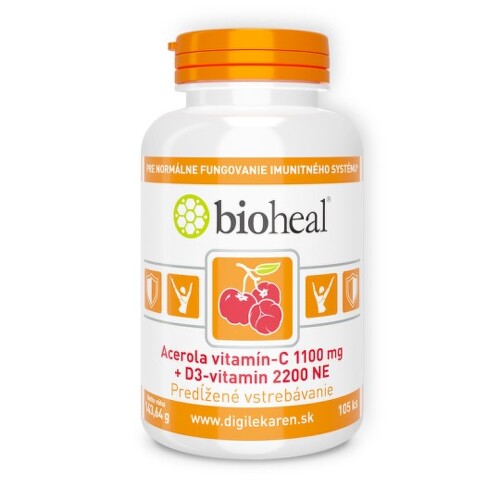 E-shop BIOHEAL acerola, vitamín C 1100 mg + vitamín D3 2200 105 tabliet