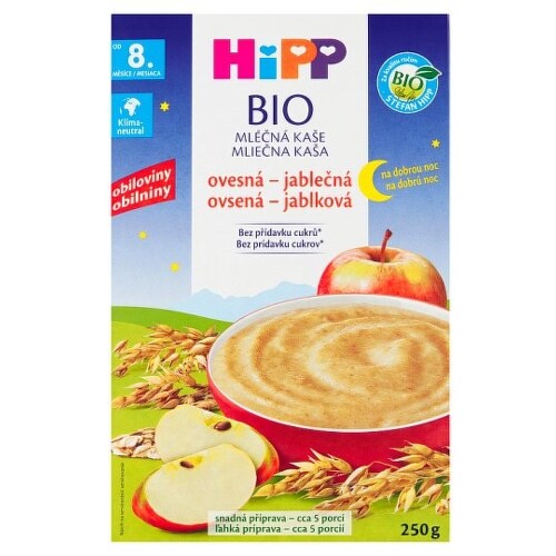E-shop HIPP Bio mliečna kaša dobrú noc ovseno-jablková 250 g