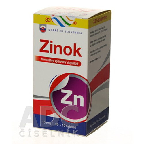 E-shop DOBRÉ ZO SLOVENSKA Zinok 25 mg 30+10 tabliet ZADARMO