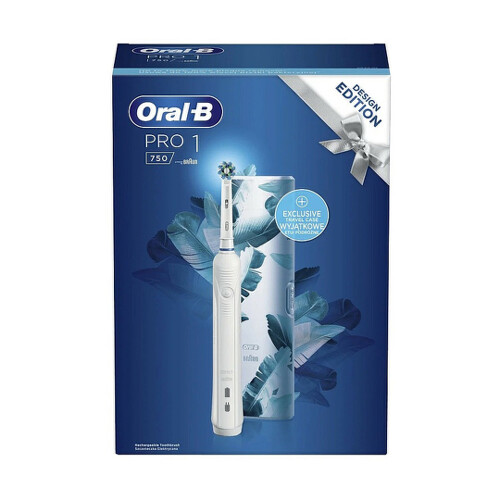 E-shop ORAL-B pro 1 750 white design edition elektrická zubná kefka + cestovné puzdro set