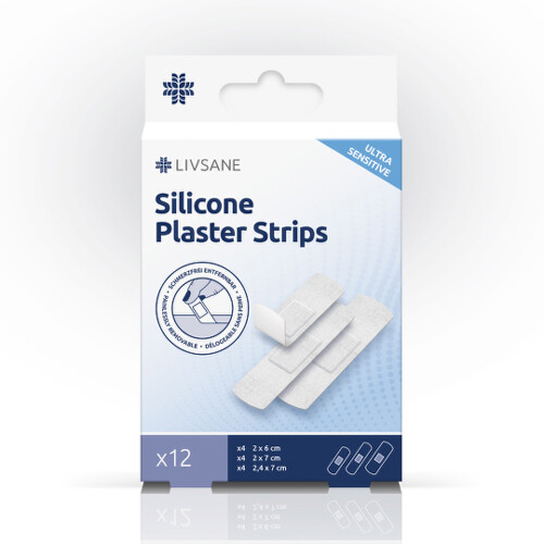 E-shop LIVSANE Silikónové náplasti ultra sensitive na citlivú pokožku 3 rozmery 12 ks
