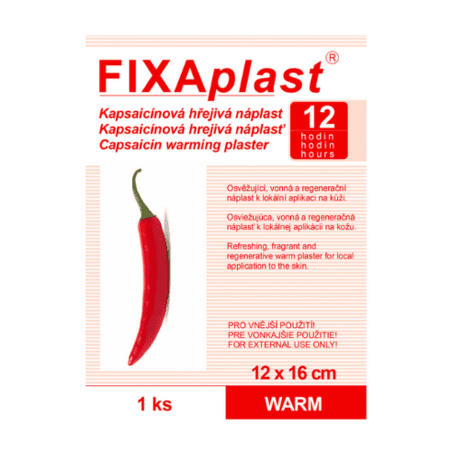 E-shop FIXAPLAST Kapsaicínová hrejivá náplasť warm 12 x 16 cm 1 ks