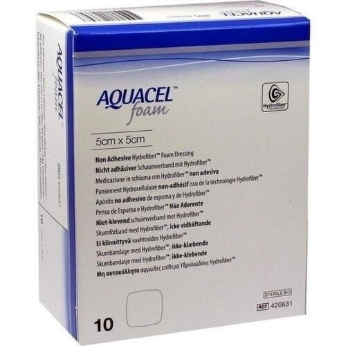AQUACEL Foam Hydrofiber penové krytie na rany neadhezívne (5x5cm) 10ks