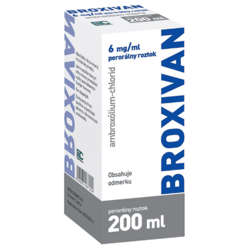 BROXIVAN 6 mg/ml perorálny roztoksol por fľ. skl. hnedá + plast. odmer. 200 ml