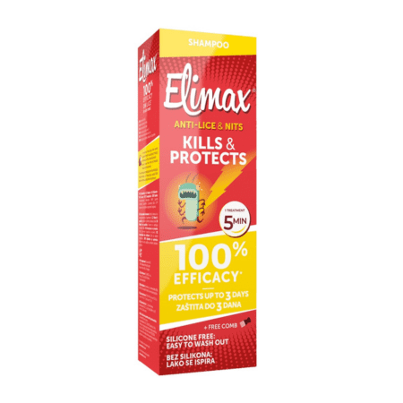 ELIMAX šampón proti všiam a hnidám s hrebeňom 100ml