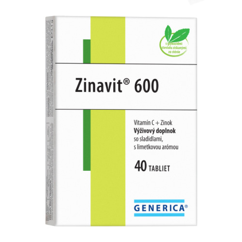 GENERICA Zinavit 600 s príchuťou limetka 40 tabliet