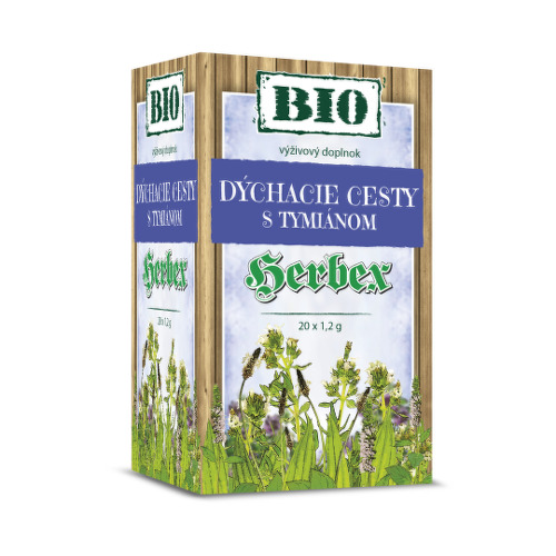 HERBEX Bio dýchacie cesty s tymiánom 20 x 1,2g