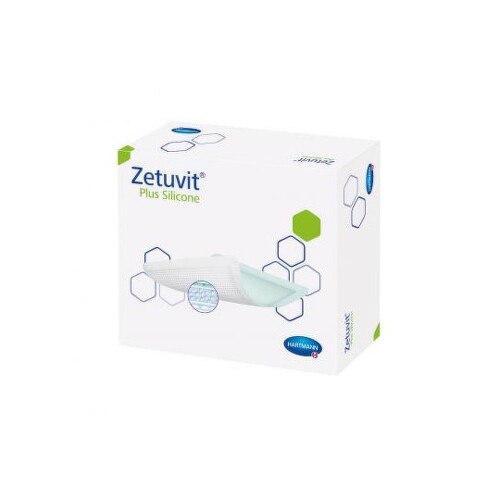 ZETUVIT Plus silicone 12,5 x 12,5 cm kompresný a sterilný 10 kusov