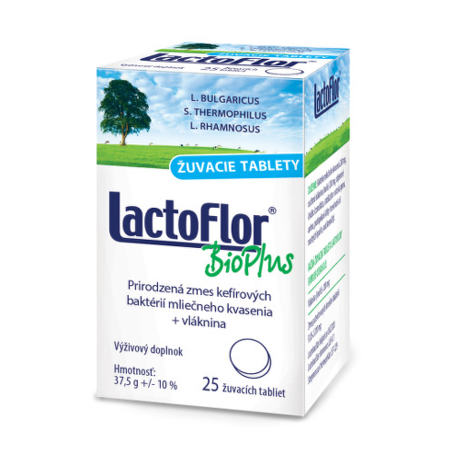 LACTOFLOR BioPlus 25 žuvacích tabliet