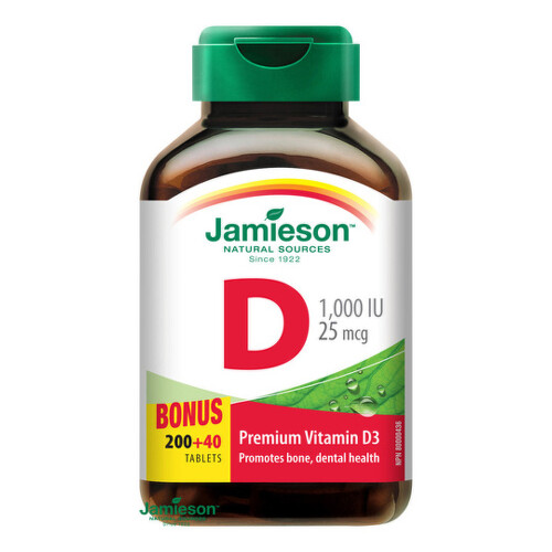 Jamieson Vitamin D3 1000 IU tablety na podporu zdravia kostí a zubov 240 tbl kúpite na Benulekaren.sk