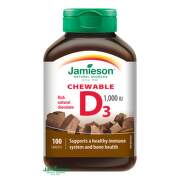 JAMIESON Vitamín D 1000 IU čokoláda 100 cmúľacích tabliet