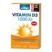 VITAR Vitamin D3 forte 1 000 IU s príchuťou maliny 90 tabliet