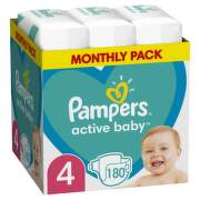 PAMPERS Active baby 4 mesačné balenie 180 kusov - balenie 2 ks