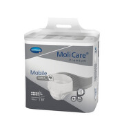 MOLICARE Premium mobile 10 kvapiek L nohavičky inkontinenčné plienkové sivé 100-150 cm 2631 ml 14 ks