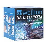 WELLION Lanceta bezpečnostná priemer 2,2 mm sterilná jednorazová 200 kusov